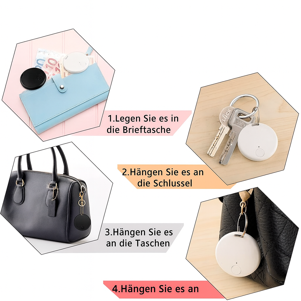 Mini Anti-Lost Tracker – Für Schlüssel, Taschen & mehr – Bluetooth-Verbindung