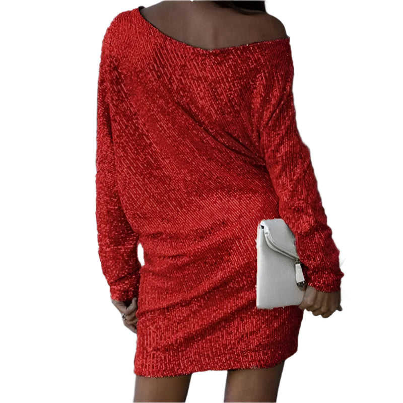 Minikleid mit einem Schulter – Schimmernd & Elegant