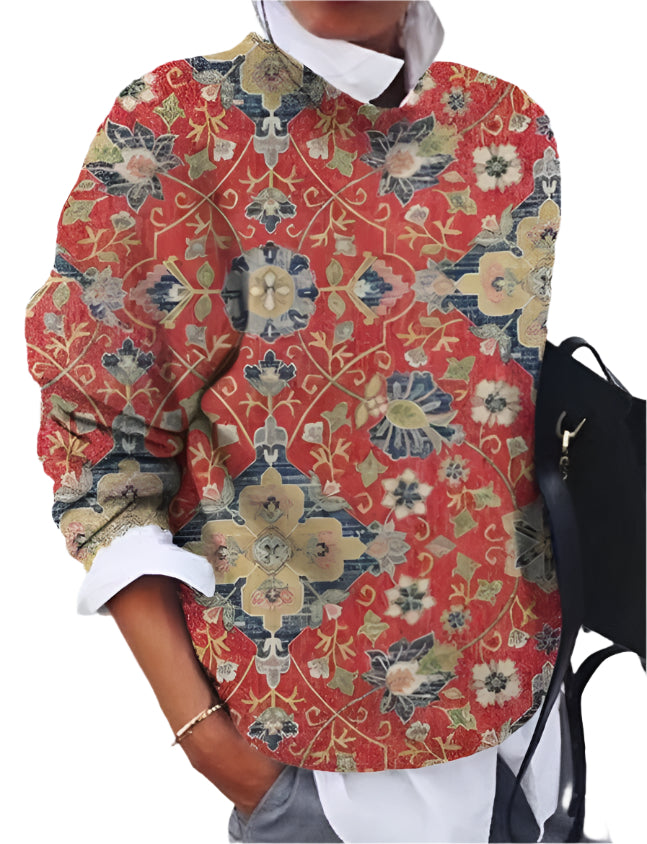 Modischer Blumenpullover – Damen Pullover – Elegantes Design aus Hochwertiger Baumwolle