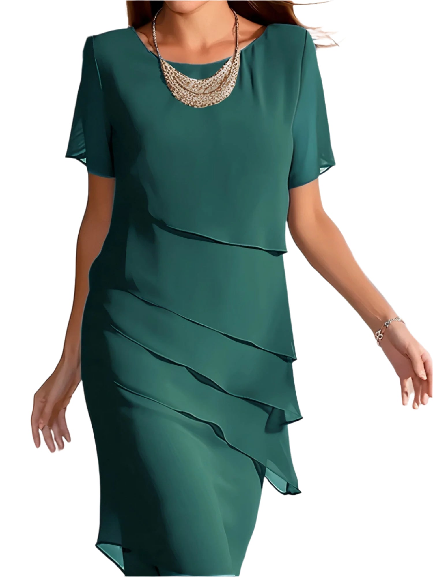 Müller Mode – Chiffonkleid – Anmutige Stufen und Eleganz