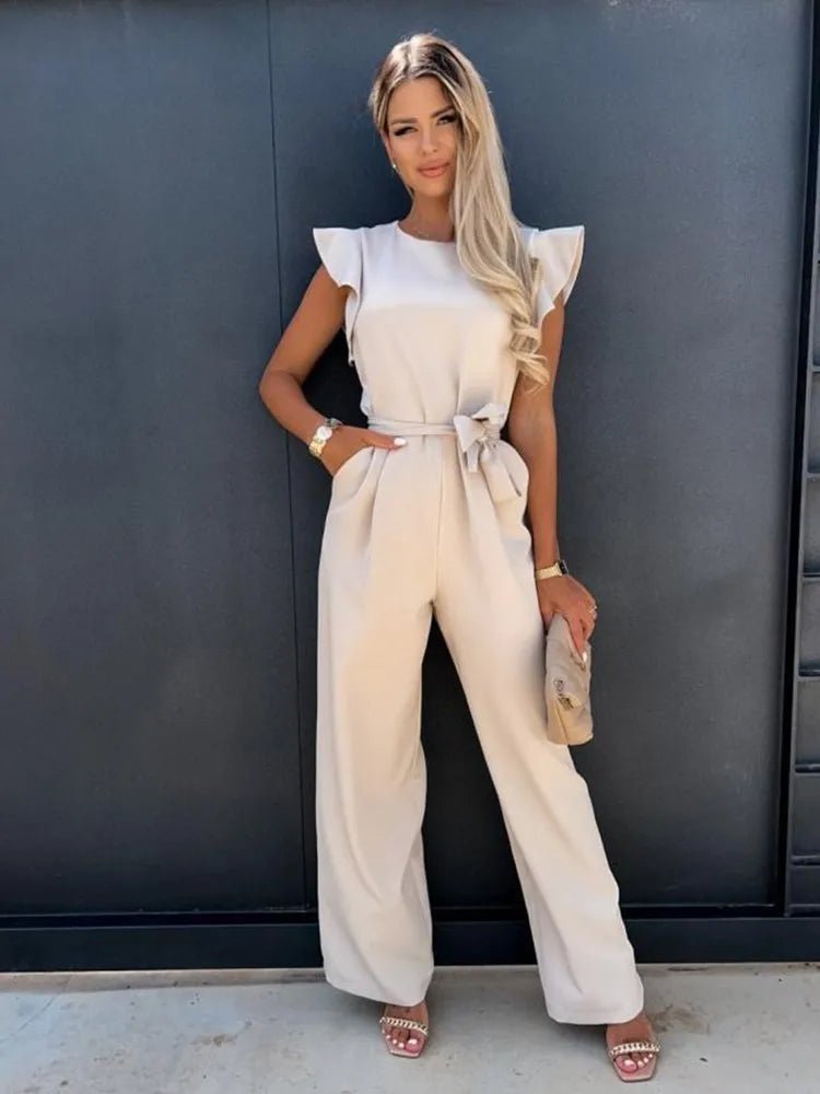 Nina – Jumpsuit Damen – Elegant mit Rüschenärmeln für Hochzeiten & Festliche Anlässe