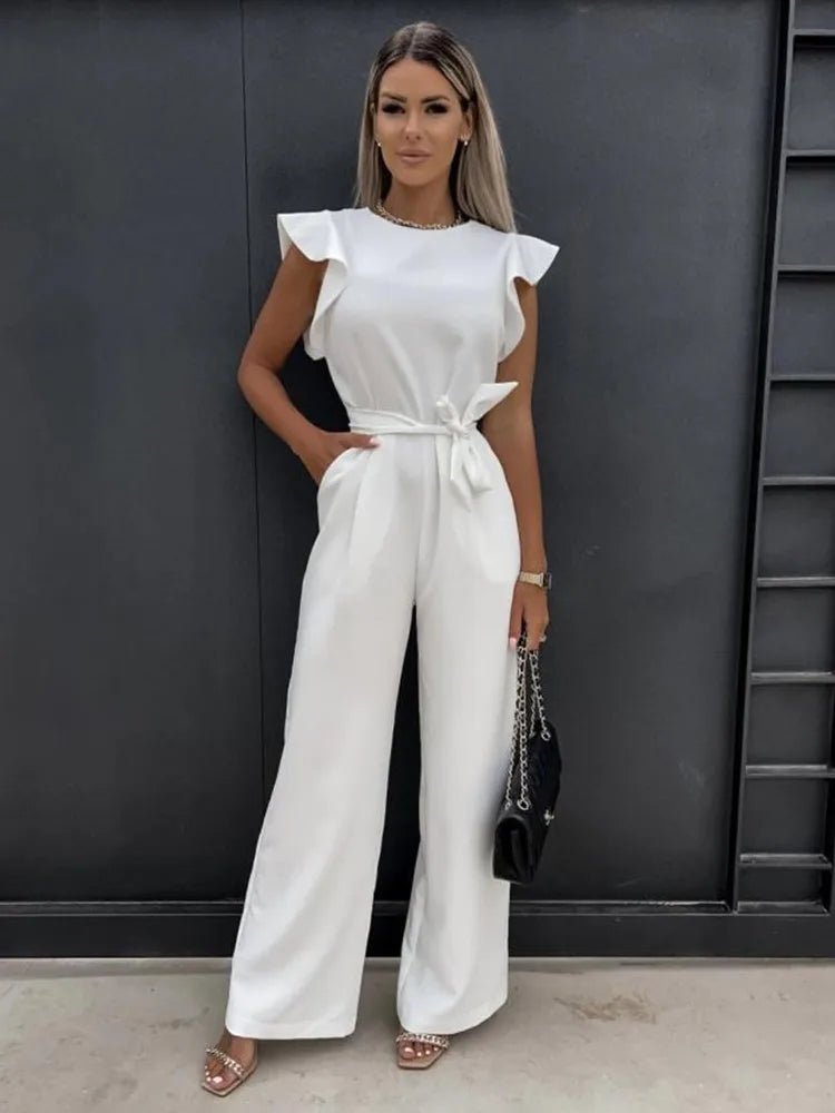 Nina – Jumpsuit Damen – Elegant mit Rüschenärmeln für Hochzeiten & Festliche Anlässe