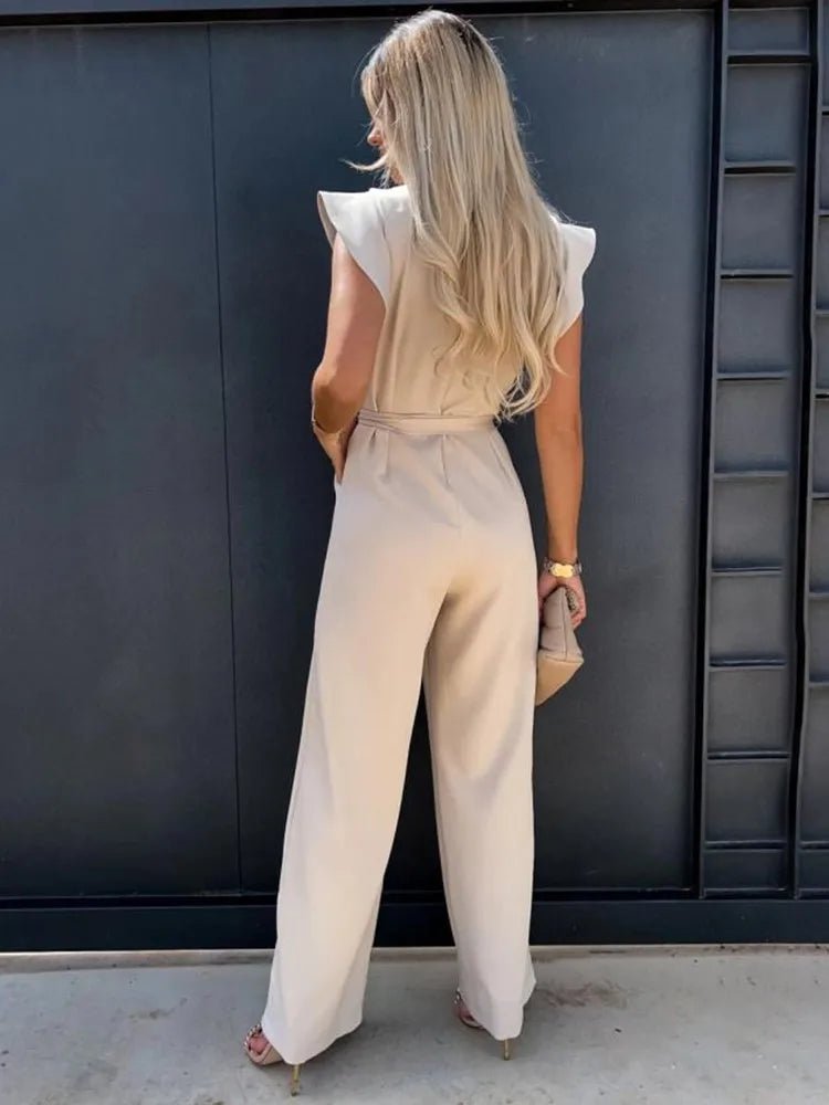 Nina – Jumpsuit Damen – Elegant mit Rüschenärmeln für Hochzeiten & Festliche Anlässe