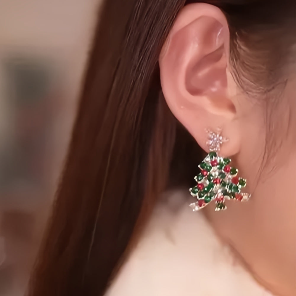 Ohrringe Silber – Elegantes Weihnachtsbaum-Design – Hypoallergen für Empfindliche Ohren
