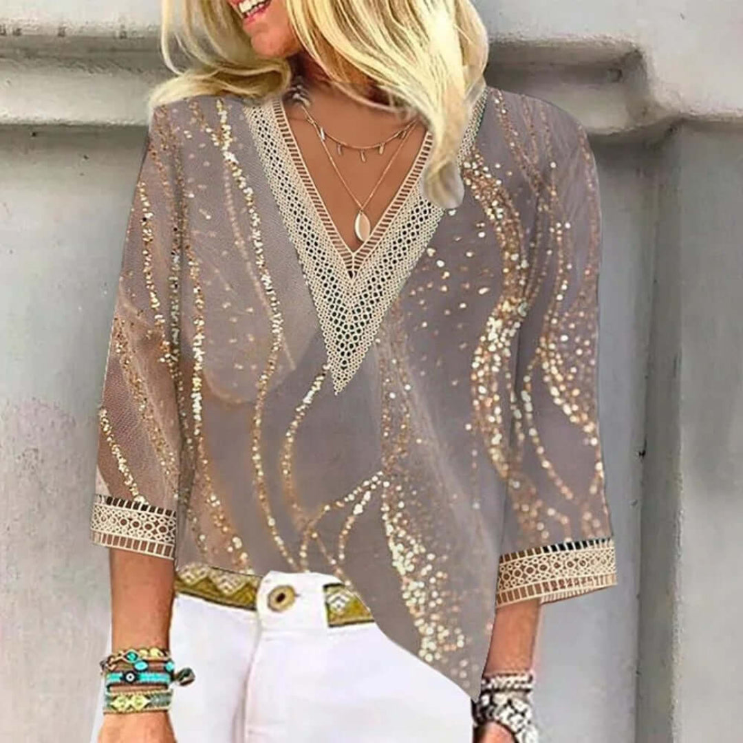 Ombre Print Bluse für Damen – Elegant & Vielseitig