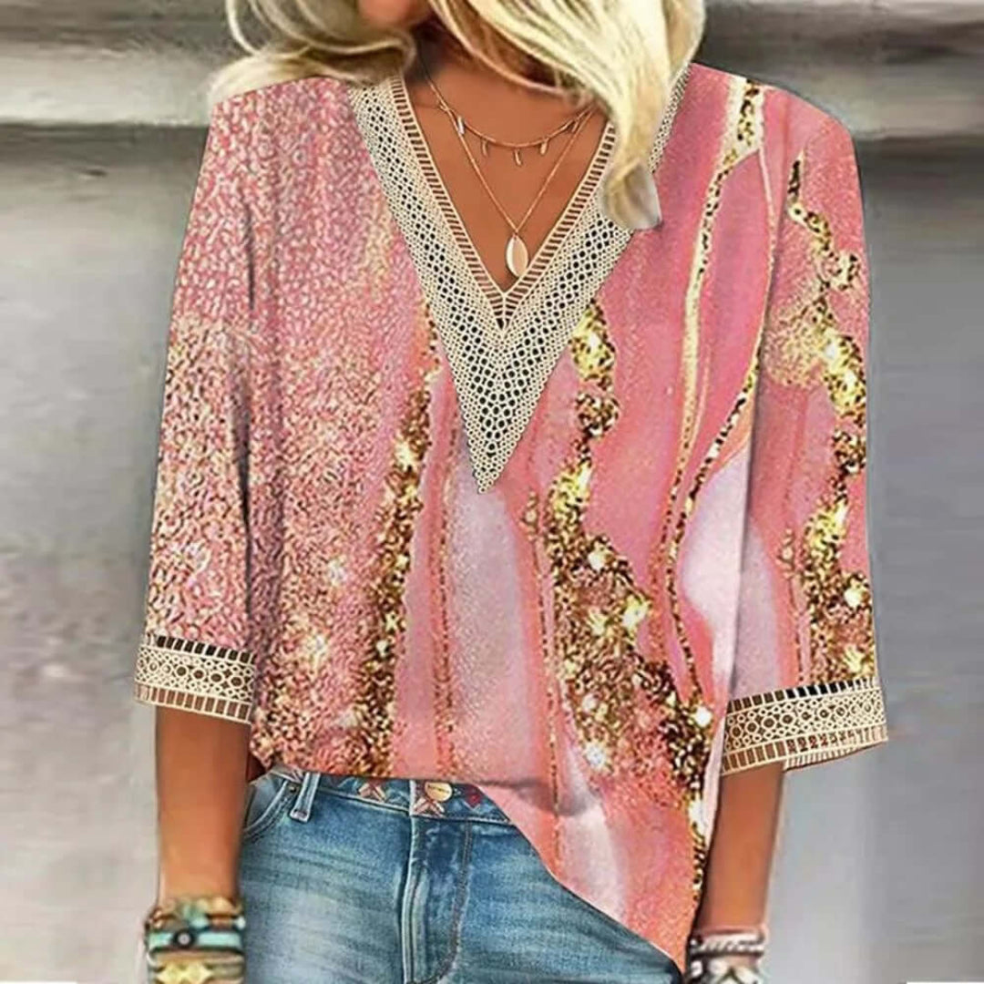 Ombre Print Bluse für Damen – Elegant & Vielseitig