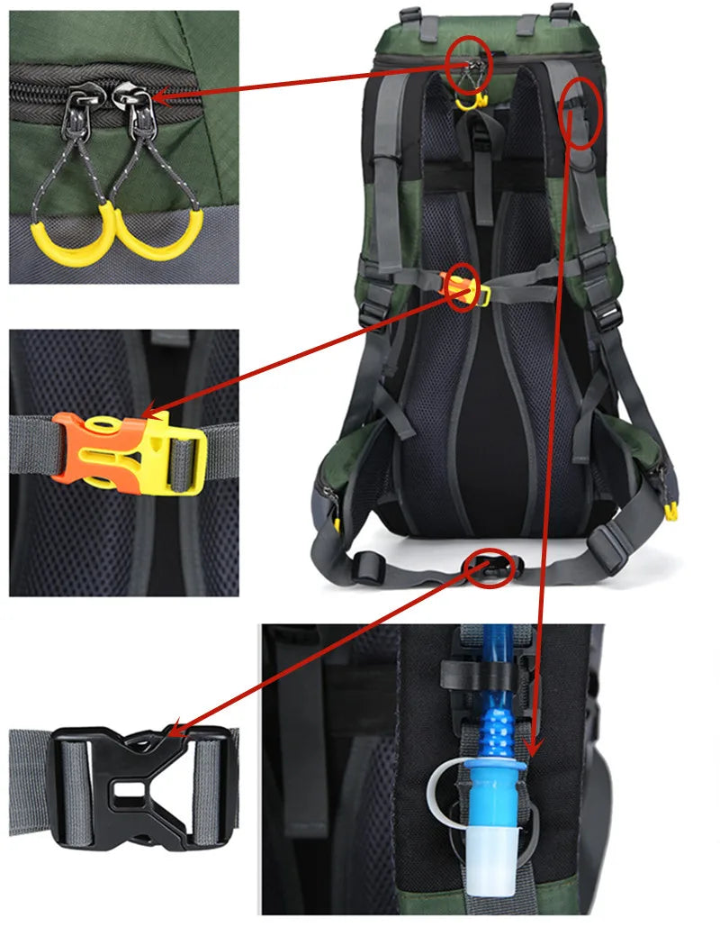 PeakRider – Wasserdichter Wanderrucksack – 60L für Damen und Herren