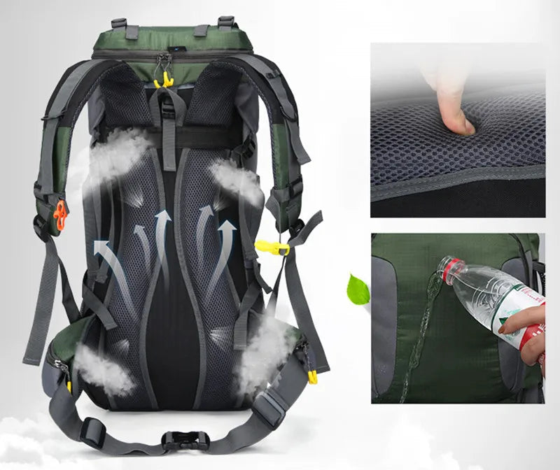PeakRider – Wasserdichter Wanderrucksack – 60L für Damen und Herren