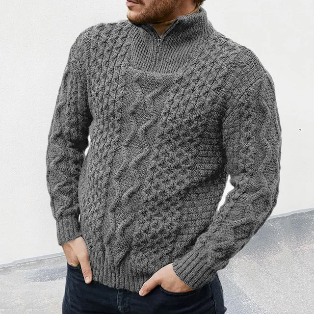 Premium Herren Pullover – Gestrickt mit Half-Zip Kragen