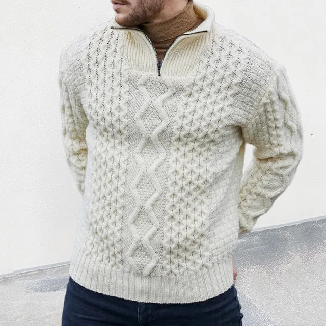 Premium Herren Pullover – Gestrickt mit Half-Zip Kragen