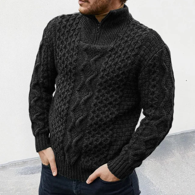Premium Herren Pullover – Gestrickt mit Half-Zip Kragen