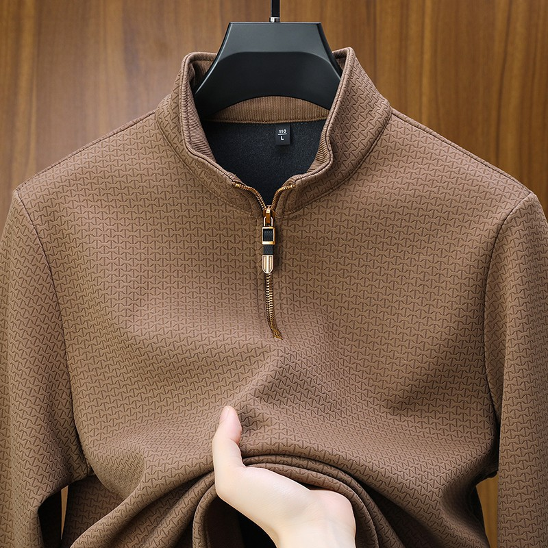 Premium Herren Strickpullover – Eleganter Viertelreißverschluss
