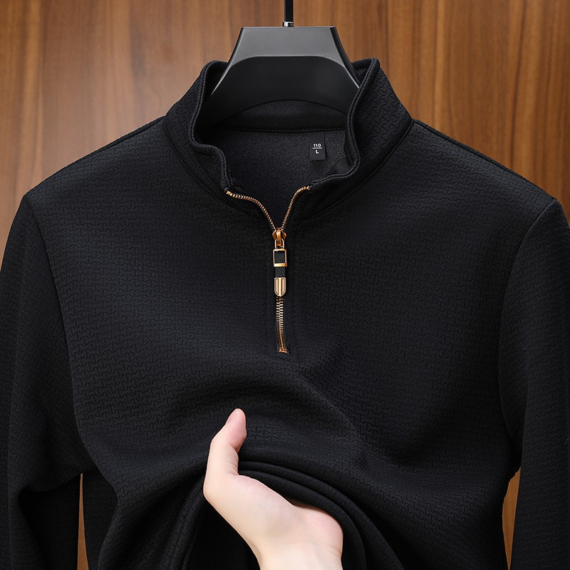 Premium Herren Strickpullover – Eleganter Viertelreißverschluss
