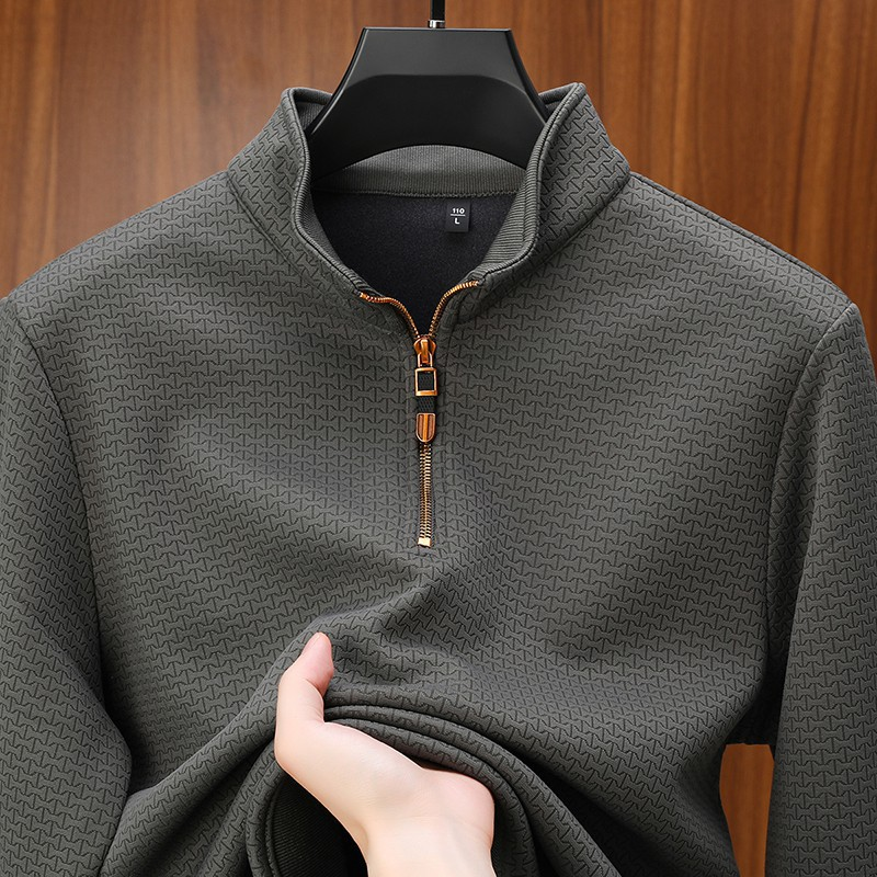 Premium Herren Strickpullover – Eleganter Viertelreißverschluss