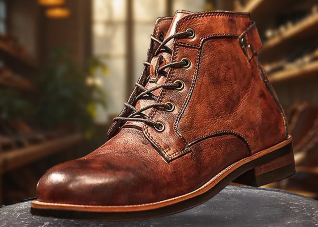 Retro Leder Stiefel für Herren – Handgefertigt & Komfortabel