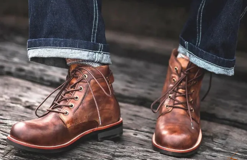 Retro Leder Stiefel für Herren – Handgefertigt & Komfortabel