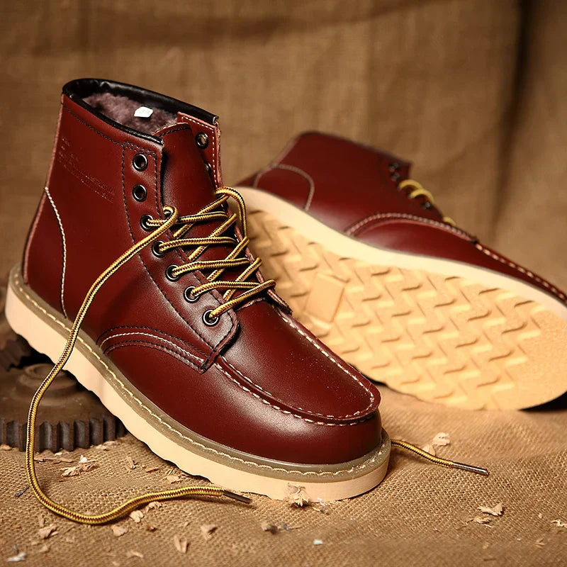 Retro – Winterstiefel für Herren – Warm & Robust mit Rutschfester Sohle