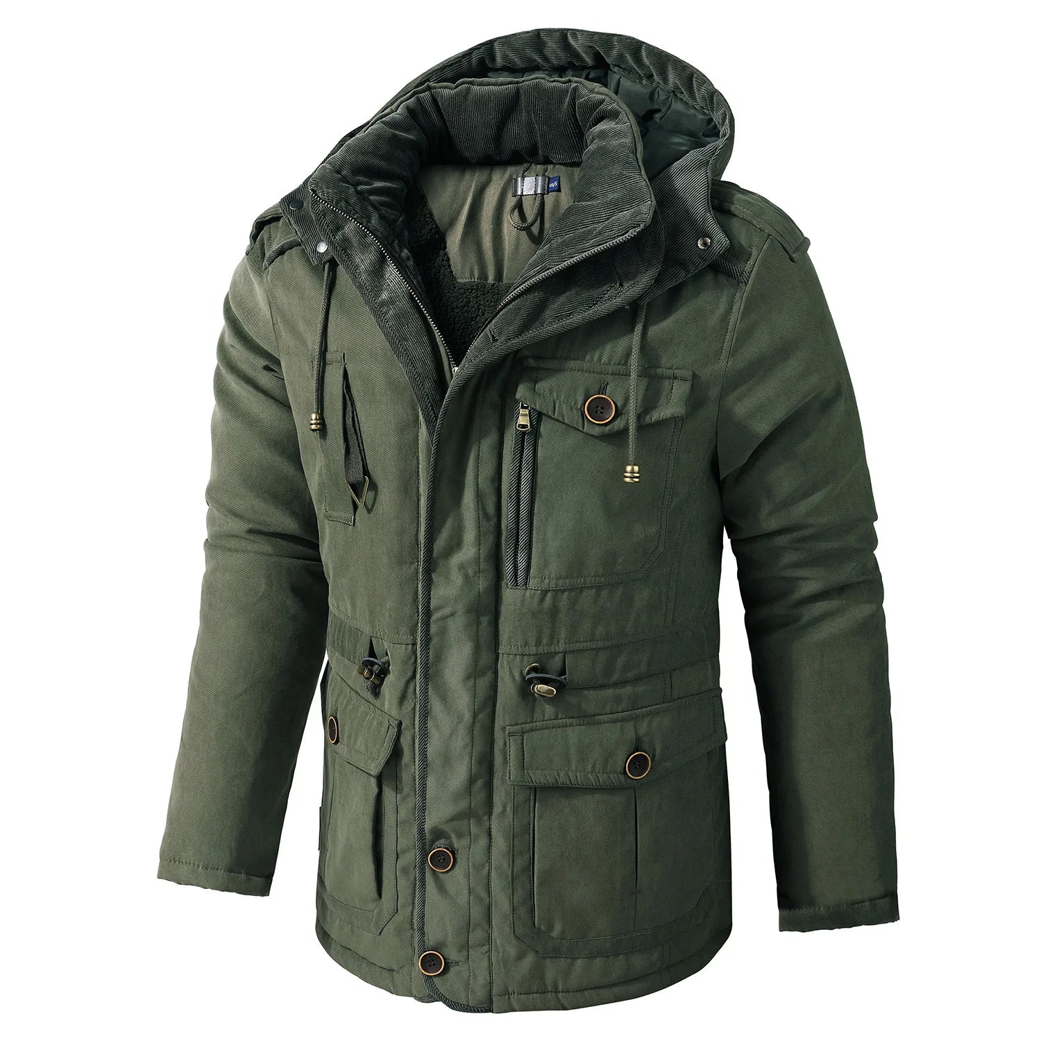 Robuste Winterjacke mit mehreren Taschen für Herren – Warm & Funktional
