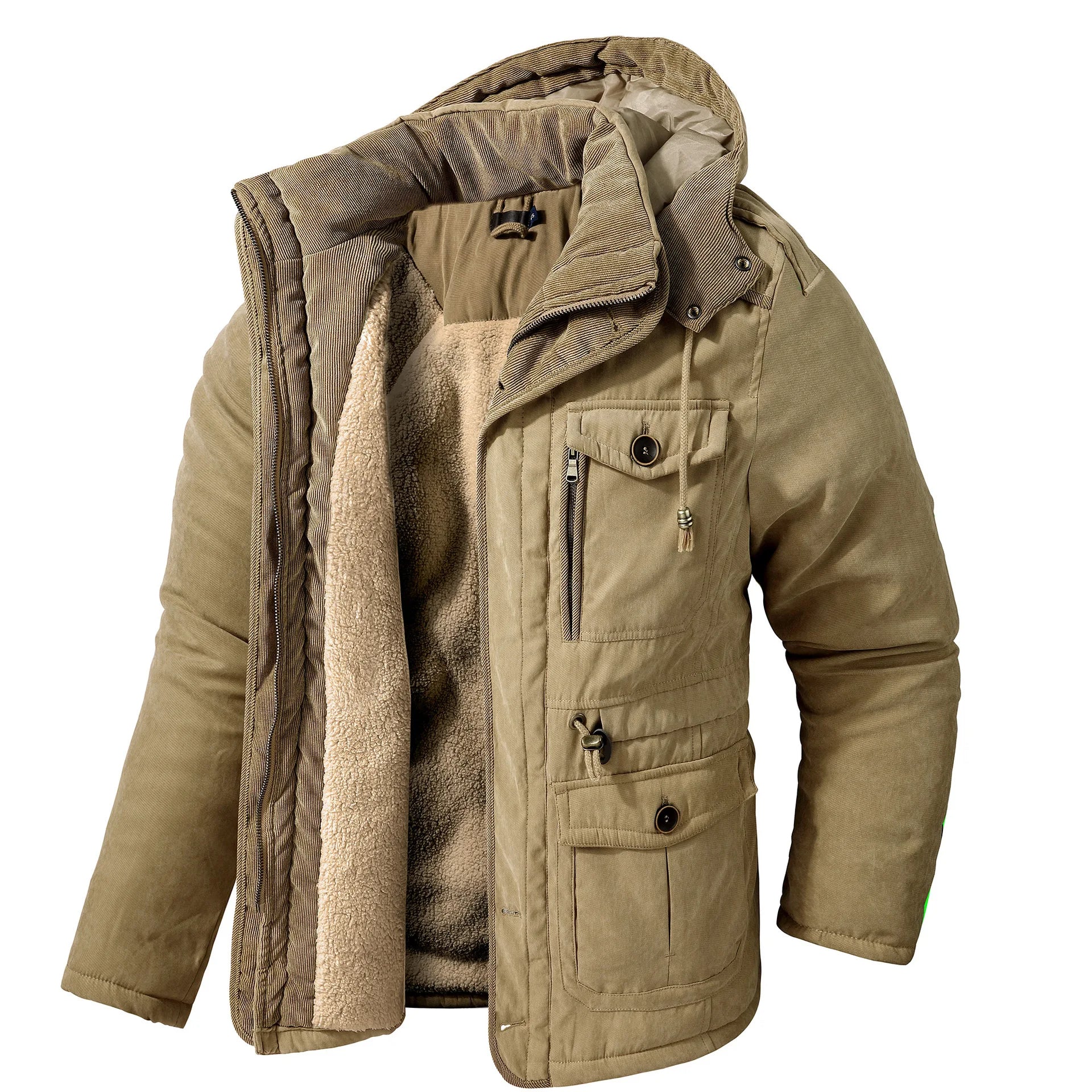 Robuste Winterjacke mit mehreren Taschen für Herren – Warm & Funktional