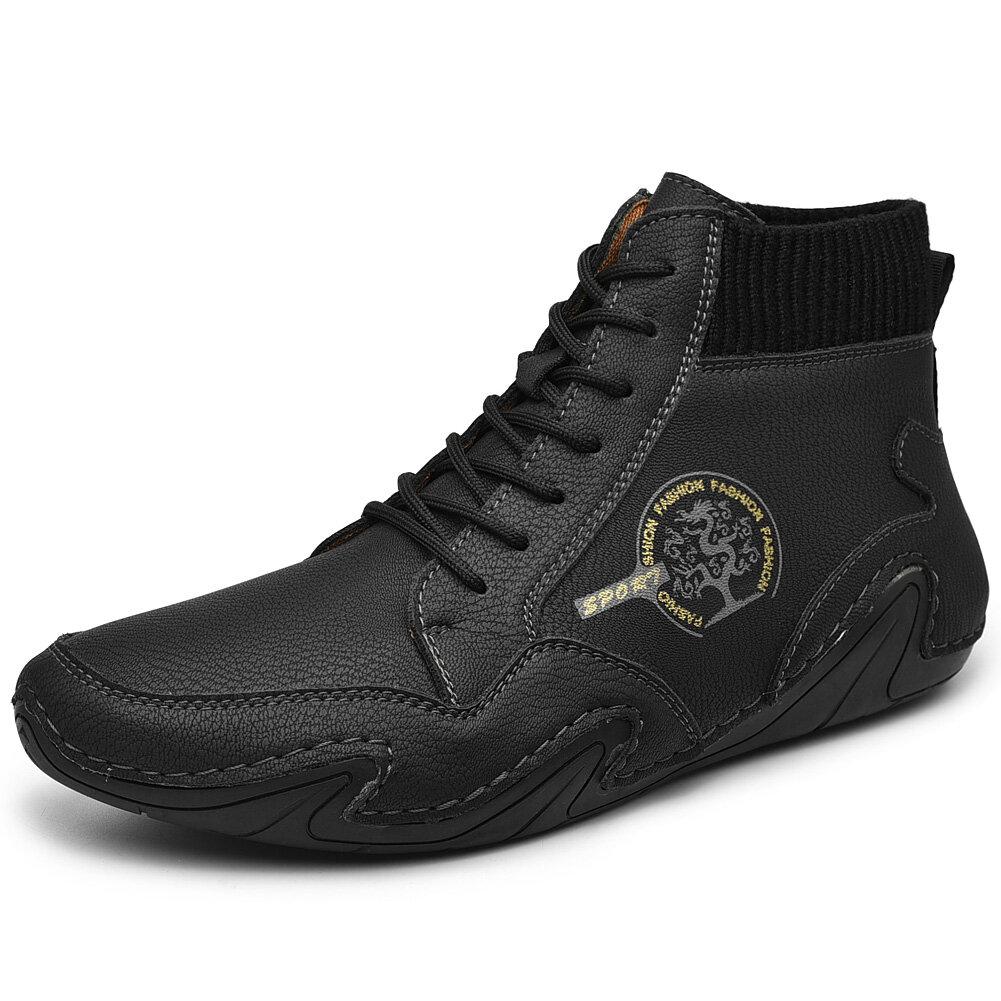Schwarze Lederstiefeletten für Herren – Bequem & Rutschfest