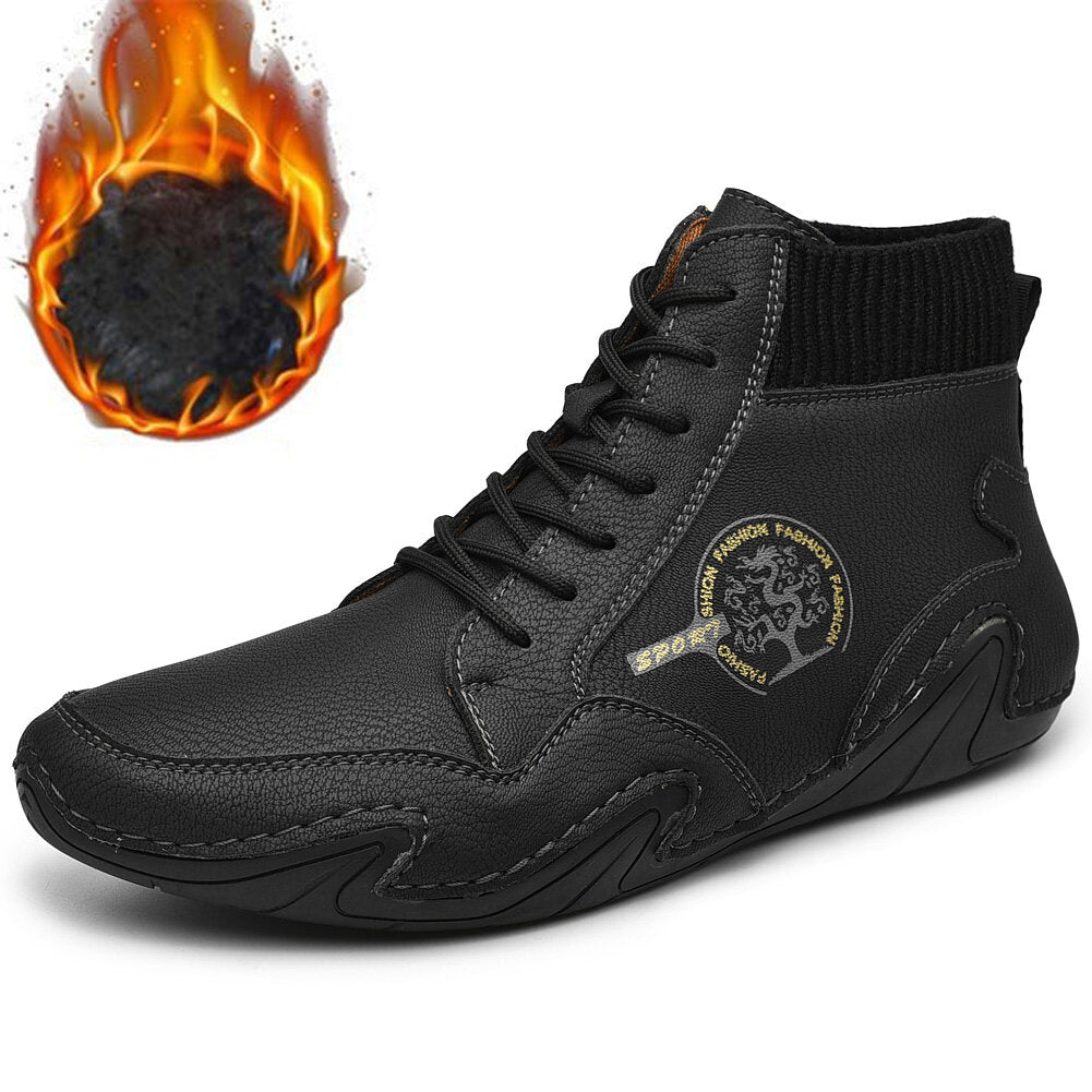 Schwarze Lederstiefeletten für Herren – Bequem & Rutschfest