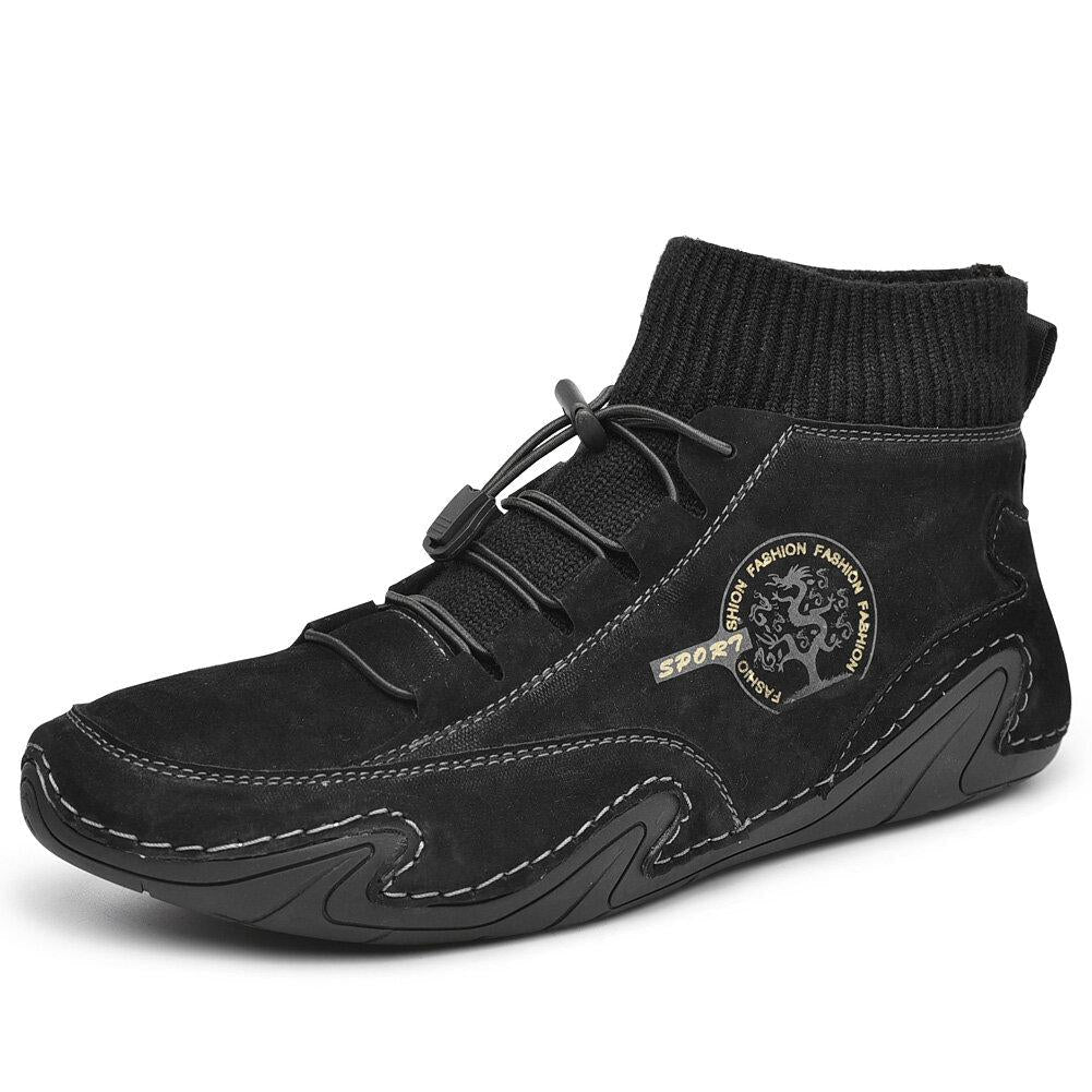 Schwarze Lederstiefeletten für Herren – Bequem & Stylisch