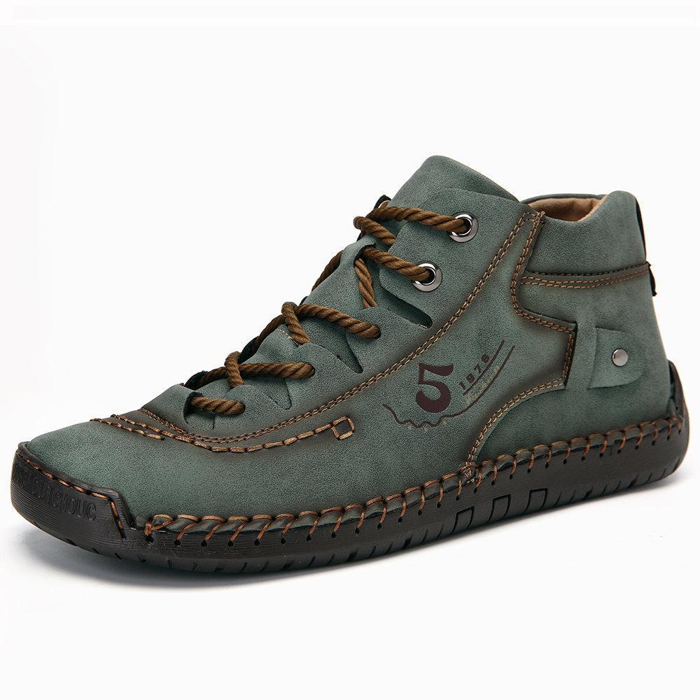 Schwarze Vintage-Stiefeletten mit Schnürung für Herren – bequem und stilvoll