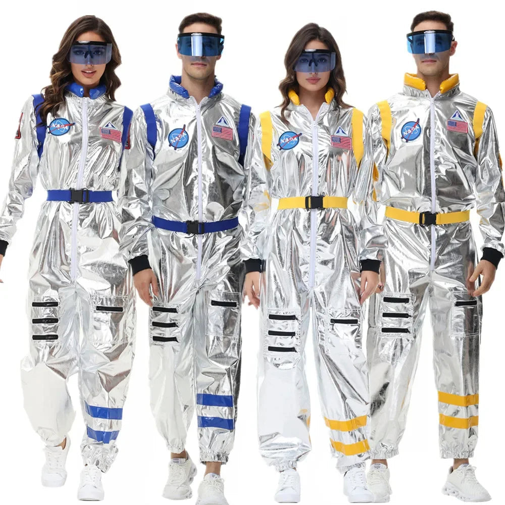 Silbernes Astronauten-Kostüm – Futuristischer Einteiler – Ideal für Halloween und Mottopartys 1