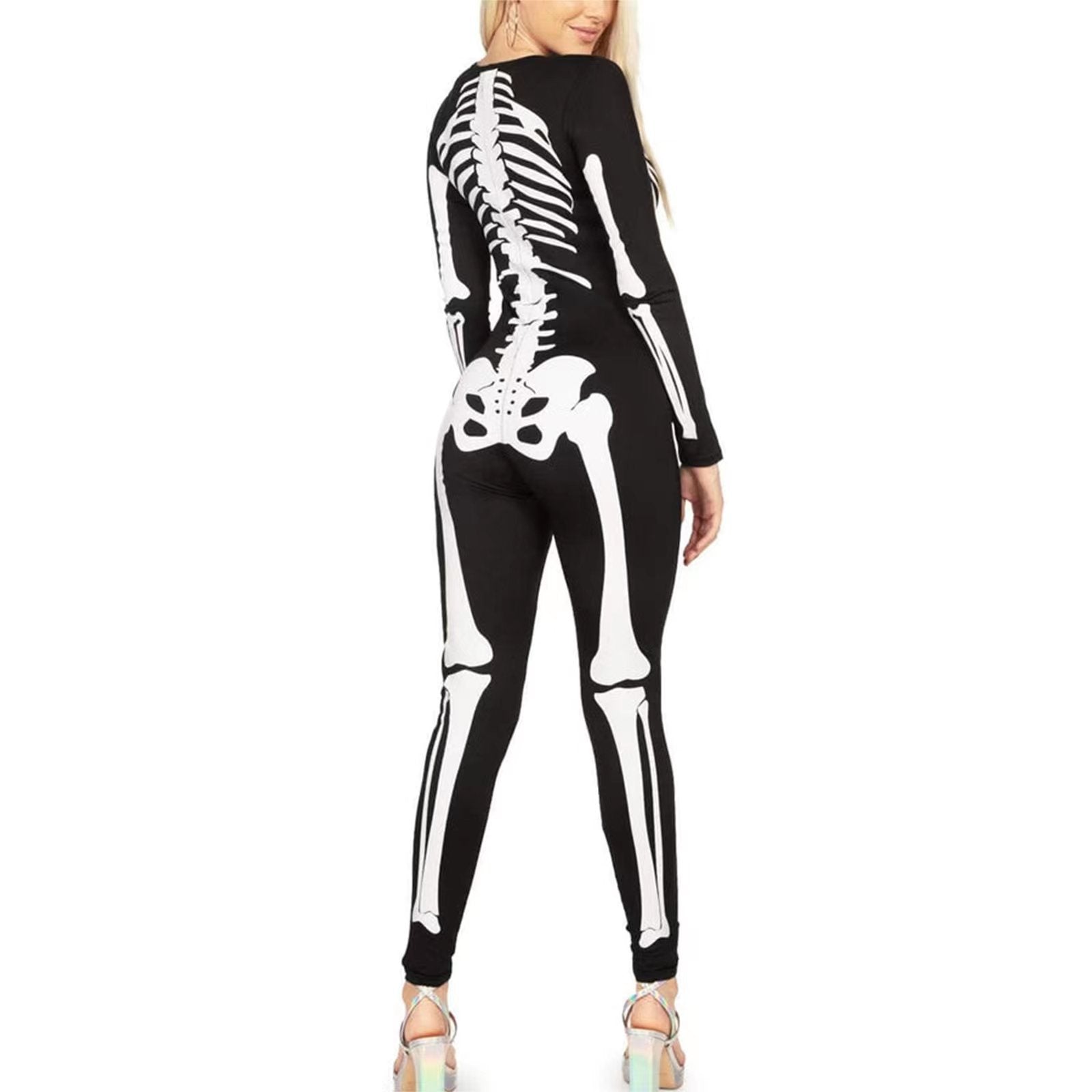 Skelett Kostüm – Gruseliges Halloween Kostüm – Auffälliger Allover-Druck 2