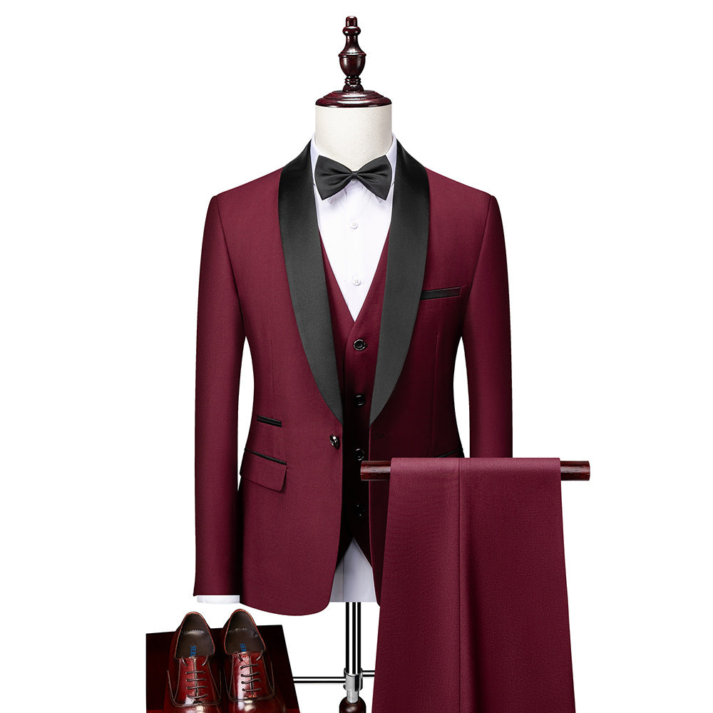 Slim Fit Anzug – 3-teiliges Set für Herren – Elegantes Design aus hochwertiger Wolle 1
