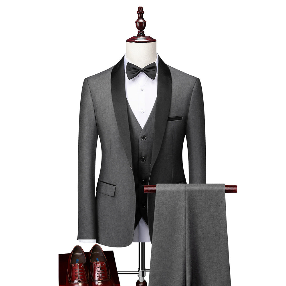 Slim Fit Anzug – 3-teiliges Set für Herren – Elegantes Design aus hochwertiger Wolle 3