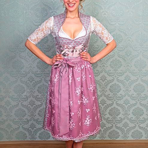 Sophia - Elegante Dirndlbluse mit Dreiviertel Ärmel  – V-Ausschnitt Spitze – Feminin & Romantisch