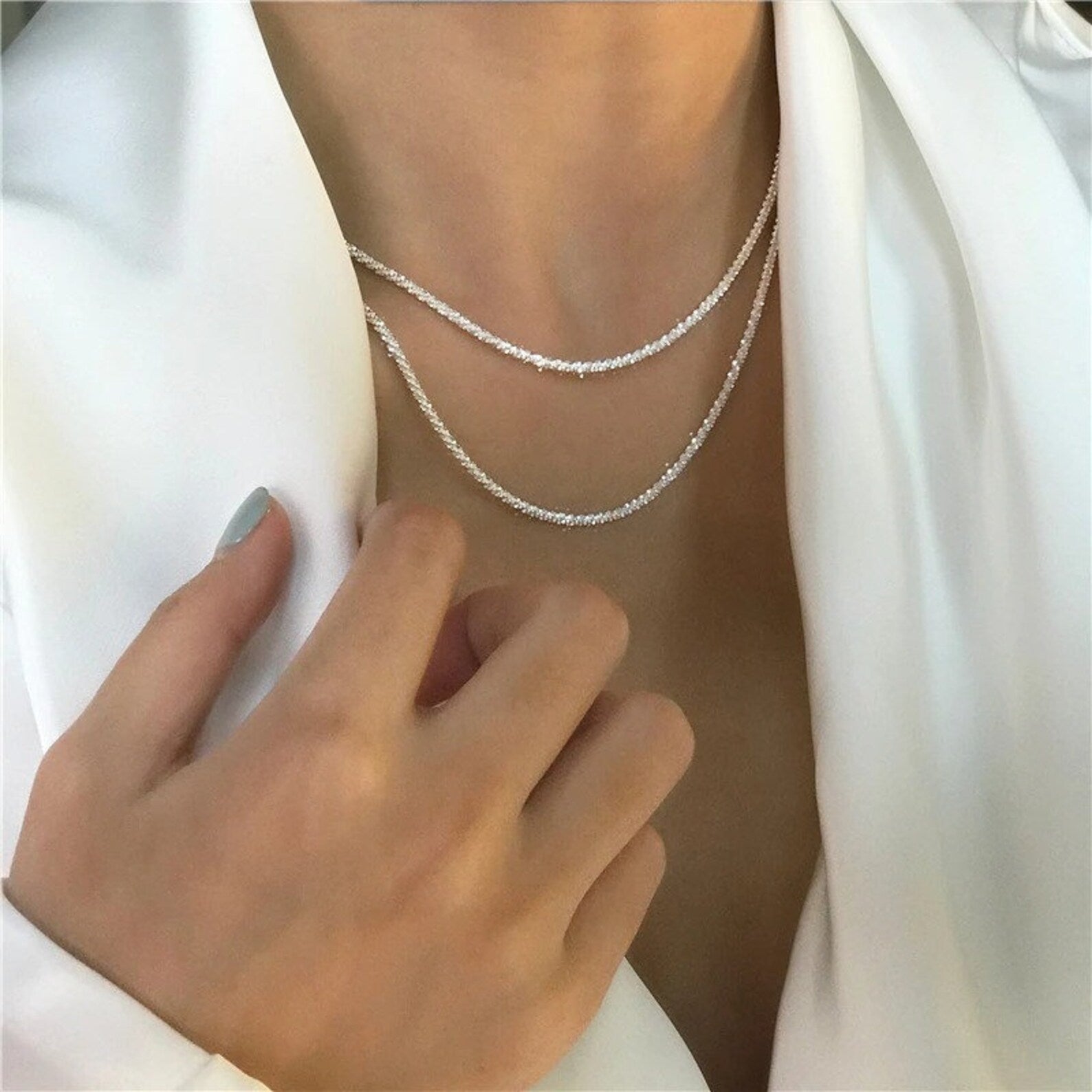 Sternenlicht – Halsketten Set Damen – Zartes Design aus 925er Sterlingsilber