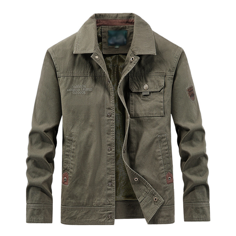 Taillierte Vintage-Cargo-Jacke für Herren – Stilvoll & Funktional mit Praktischen Taschen 0