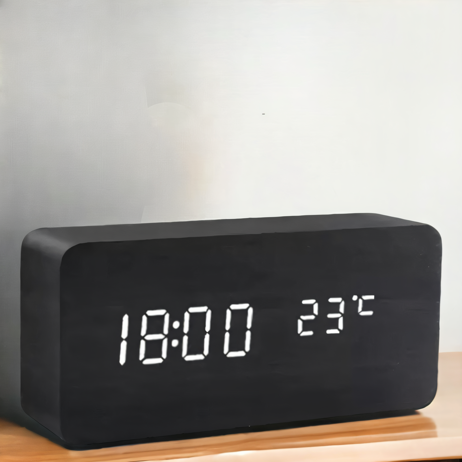 Timevo – Digitaler Holz-Wecker mit LED-Anzeige, Temperatur & Luftfeuchtigkeit