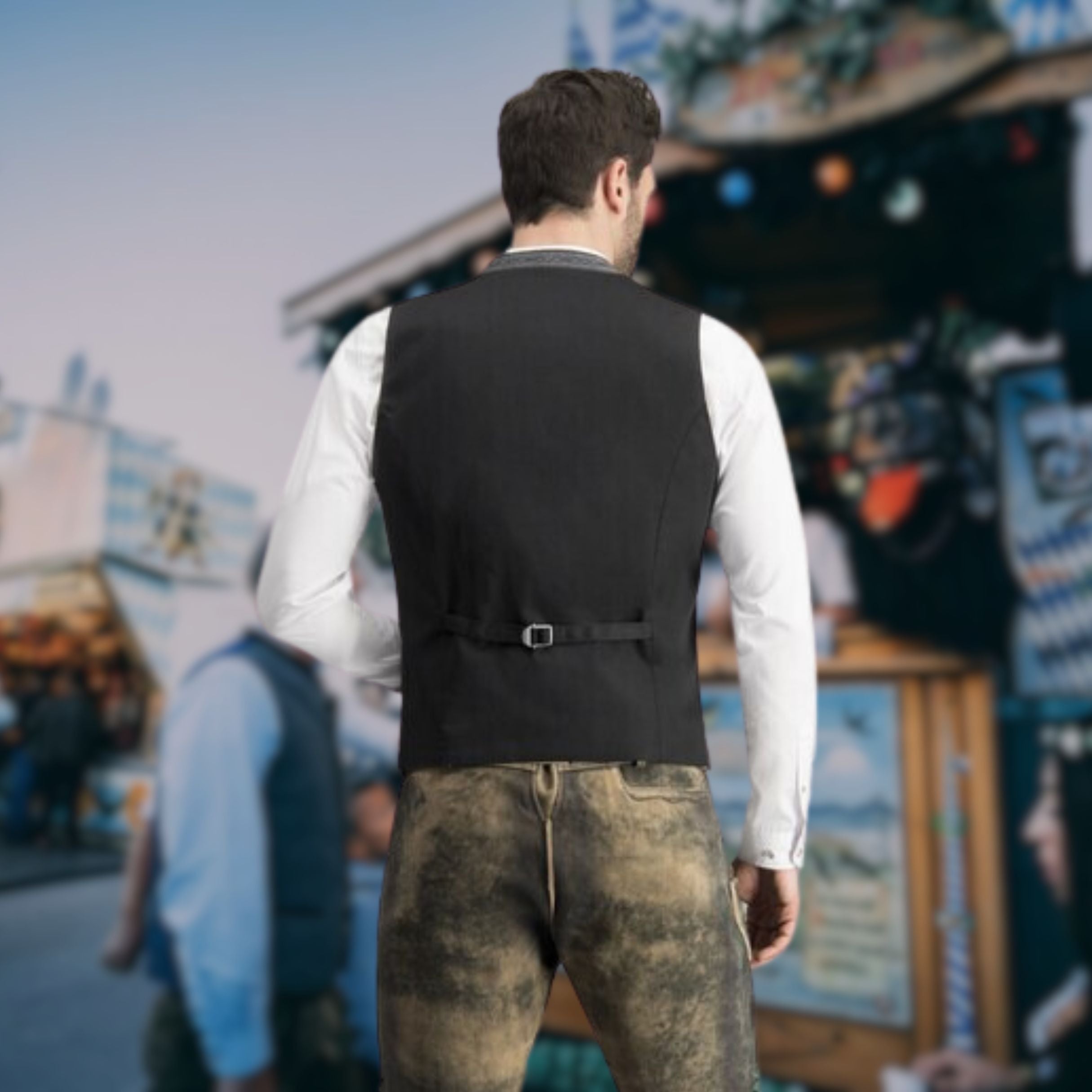 Trachtenweste Herren – Klassisches Design – Stilvoll & Bequem in Blau 2