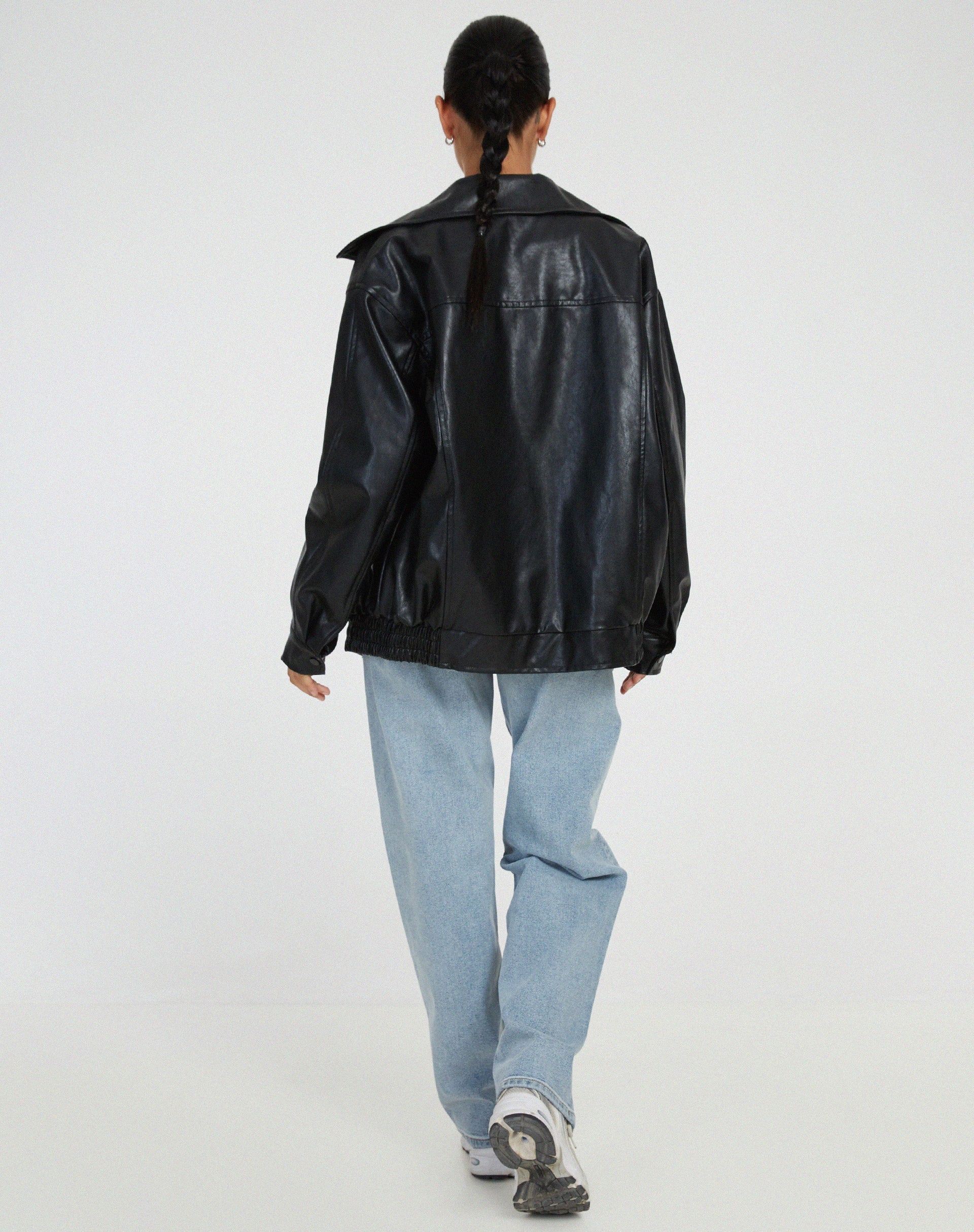 Trendige Lose Lederjacke für Damen – Stilvoll und Vielseitig im Bitter Schokolade 5