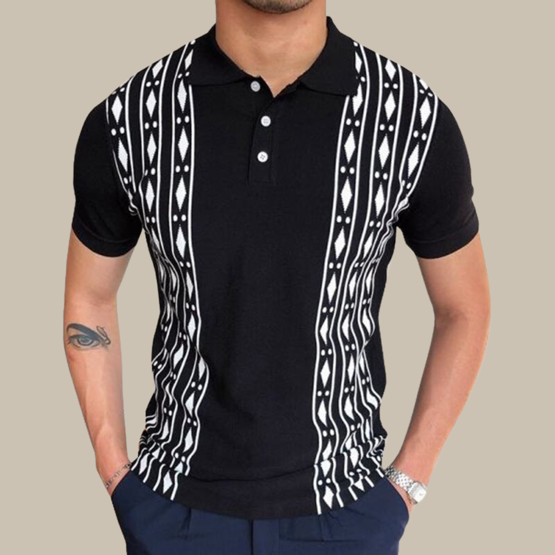 Trendy – Herren Poloshirt – Bequem & Stilvoll mit Modischem Muster 0