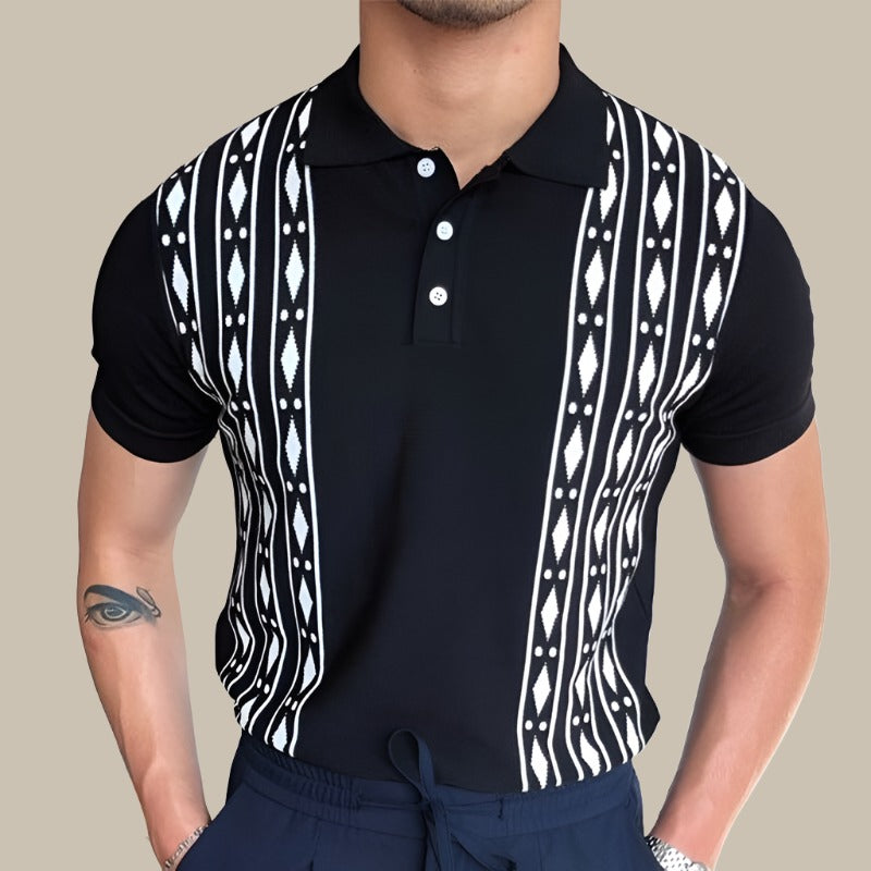 Trendy – Herren Poloshirt – Bequem & Stilvoll mit Modischem Muster 1
