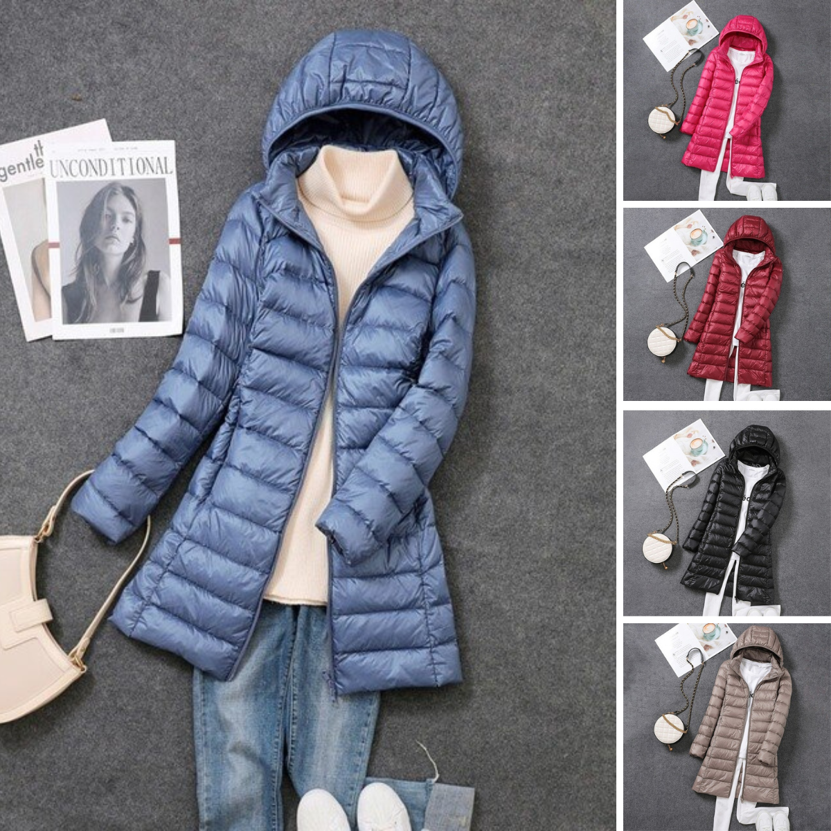 Ultraleichter Langer Mantel für Damen – Warm & Praktisch für den Winter