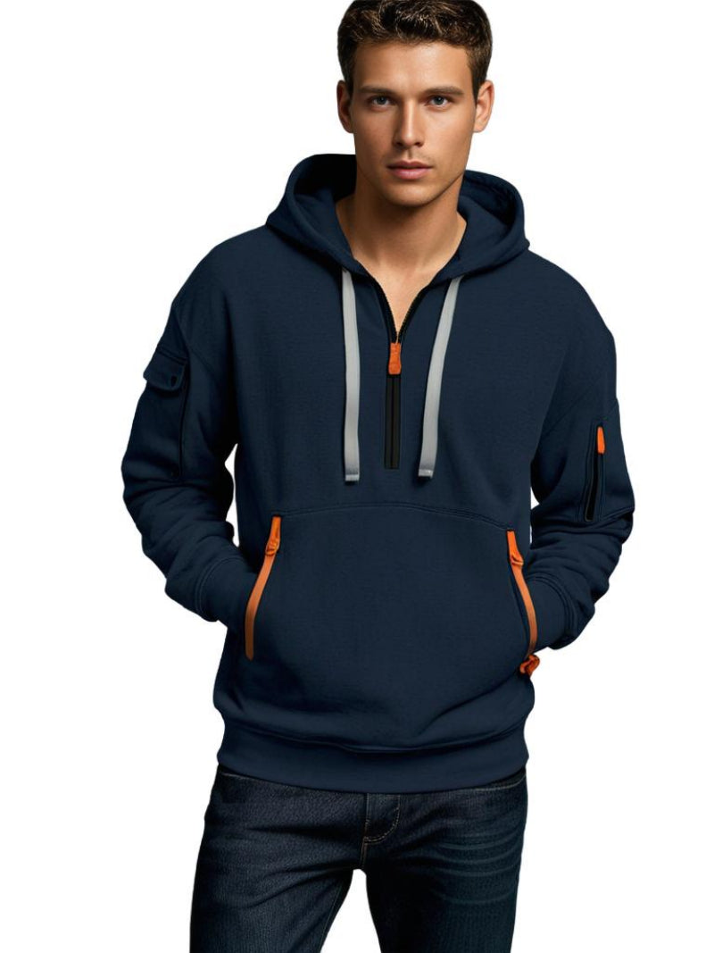Urban Style – Zip Hoodie Herren – Bequem mit Kängurutasche & Verstellbarer Kapuze