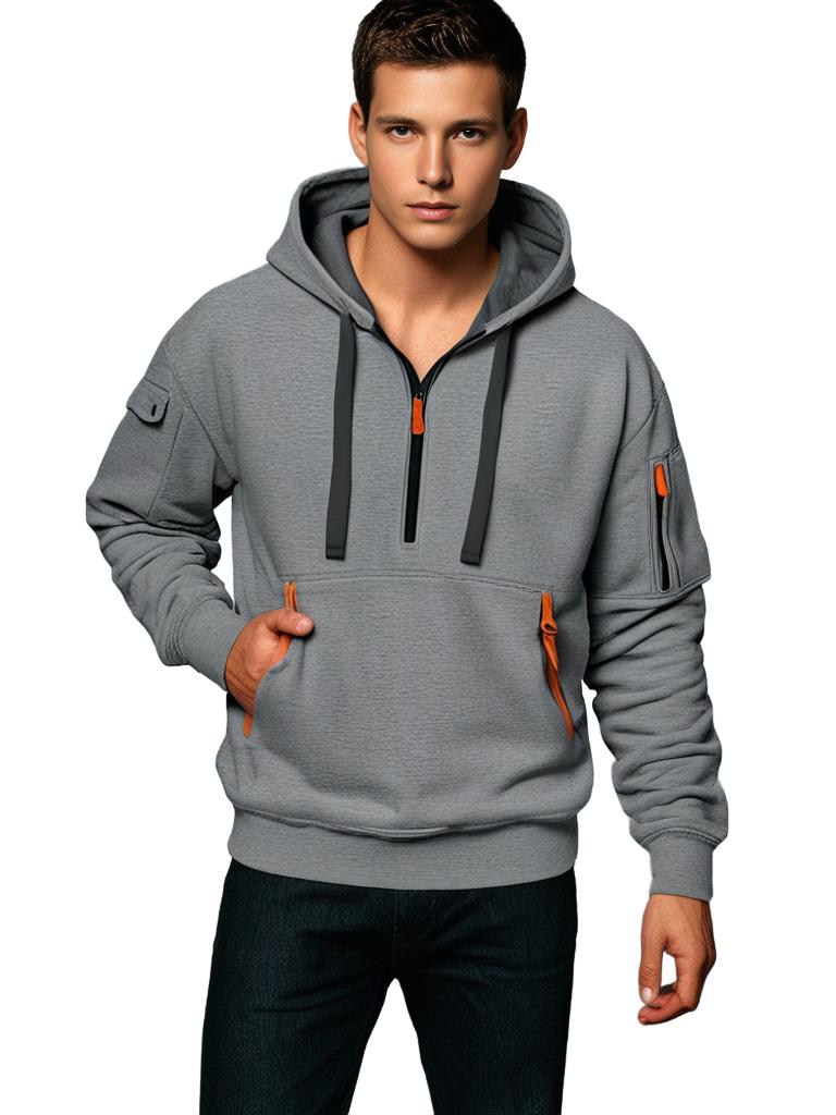 Urban Style – Zip Hoodie Herren – Bequem mit Kängurutasche & Verstellbarer Kapuze