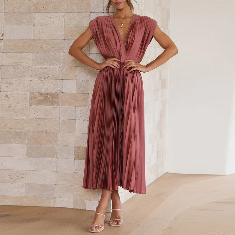 V-Ausschnitt Kleid für Damen – Elegant & Vielseitig