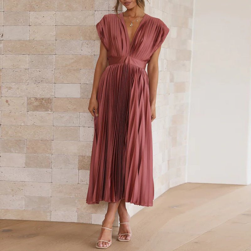 V-Ausschnitt Kleid für Damen – Elegant & Vielseitig