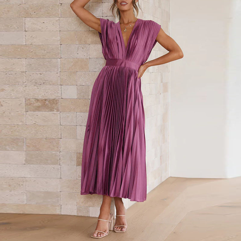 V-Ausschnitt Kleid für Damen – Elegant & Vielseitig