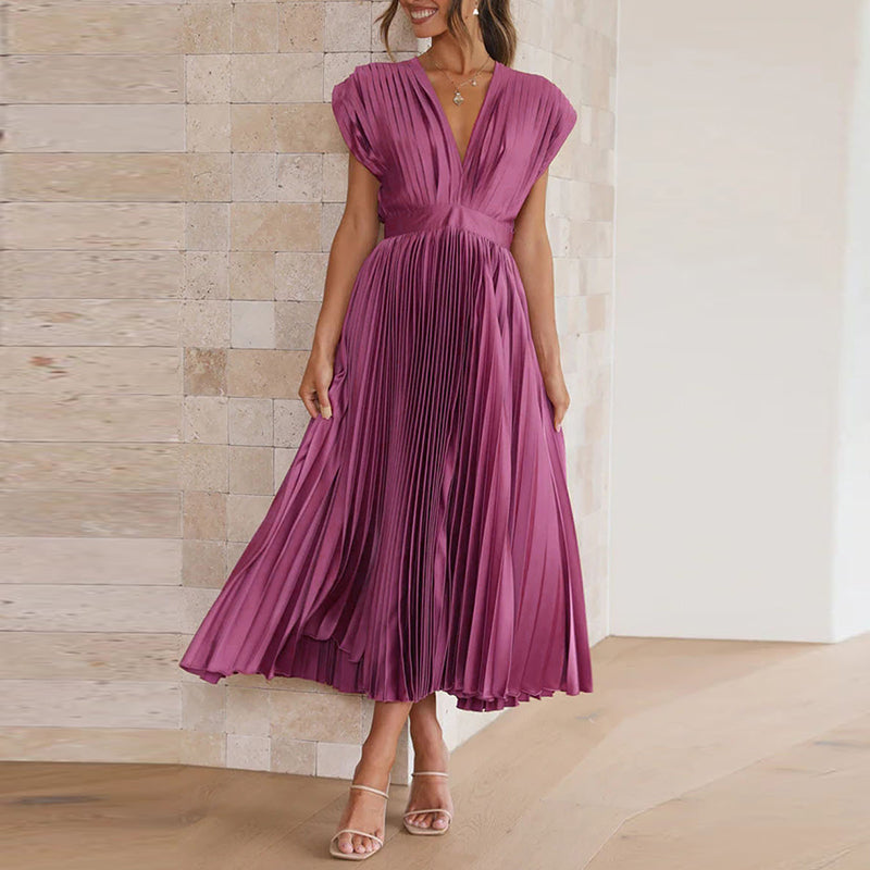 V-Ausschnitt Kleid für Damen – Elegant & Vielseitig