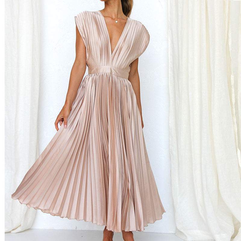 V-Ausschnitt Kleid für Damen – Elegant & Vielseitig