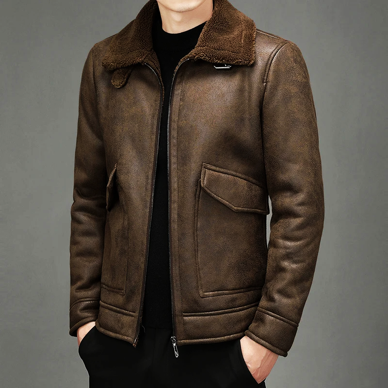 Vintage Herren Lederjacke – Hochwertiges Echtleder – Zeitloses Design in Schwarz