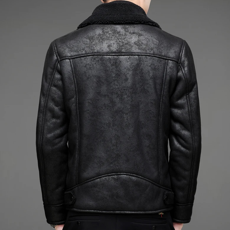 Vintage Herren Lederjacke – Hochwertiges Echtleder – Zeitloses Design in Schwarz