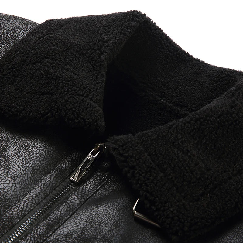 Vintage Herren Lederjacke – Hochwertiges Echtleder – Zeitloses Design in Schwarz